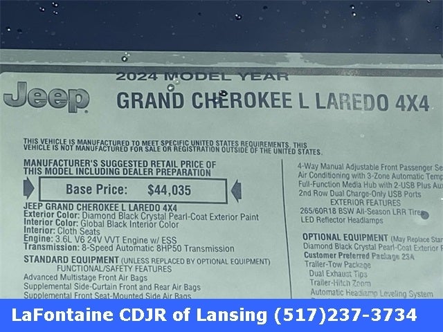 2024 Jeep Grand Cherokee GRAND CHEROKEE L LAREDO 4X4